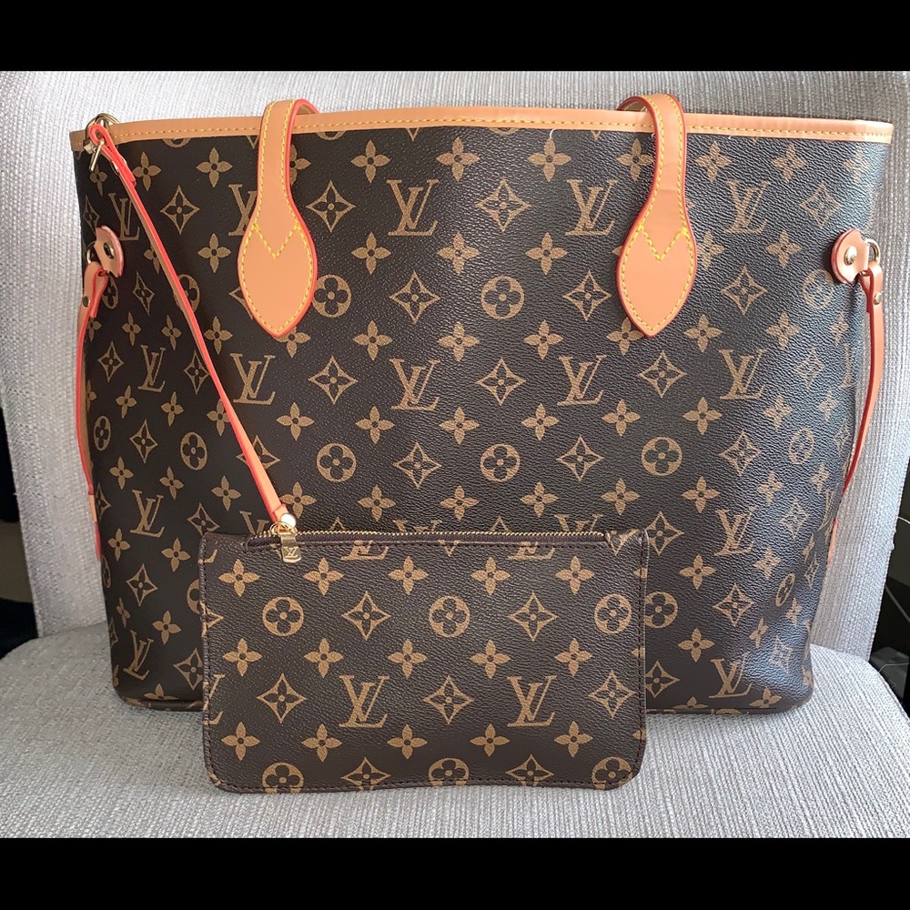 Brown Monogram Carryall Tote & wristlet